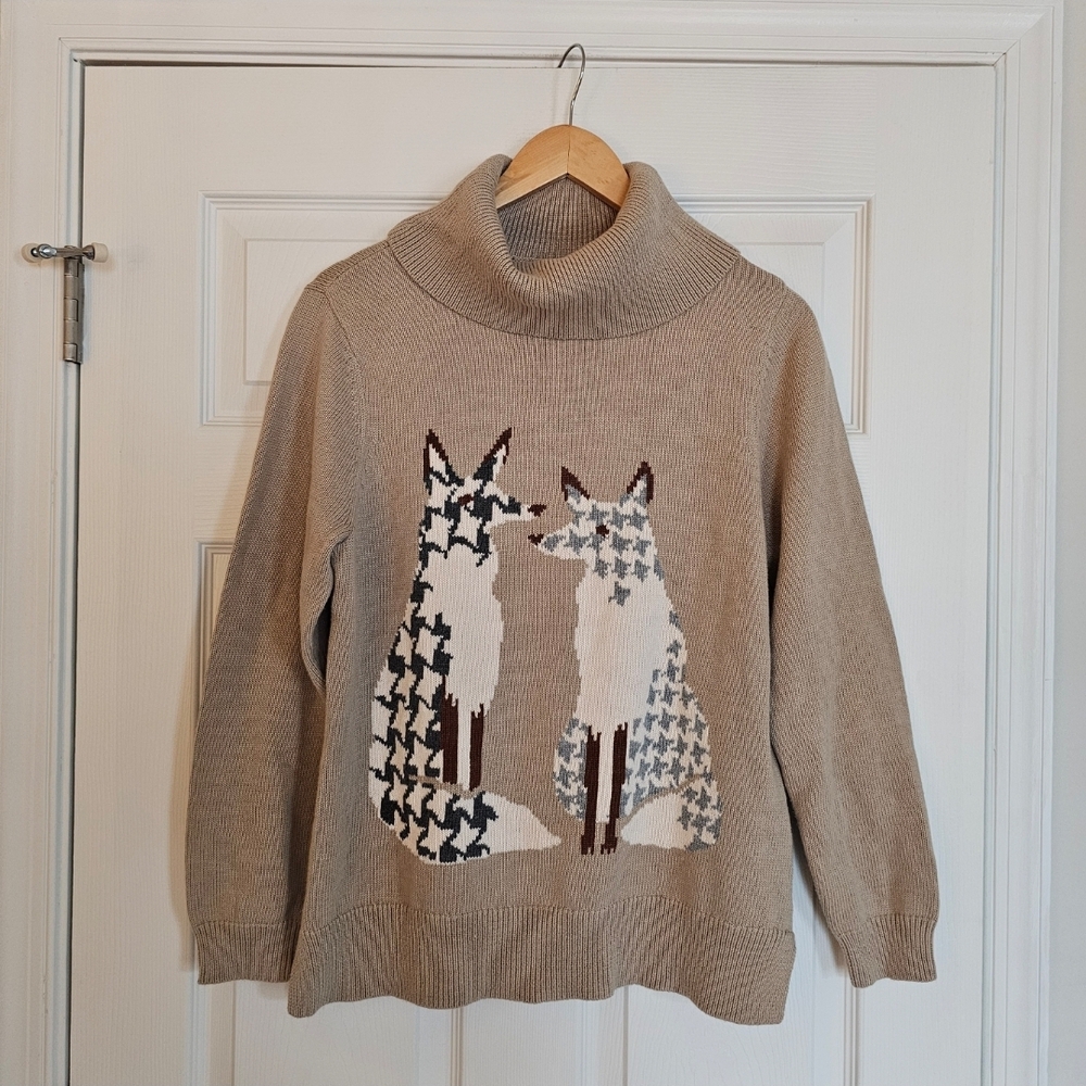 Vintage Norm Thompson Fox Sweater Size Medium - Picture 6 of 6